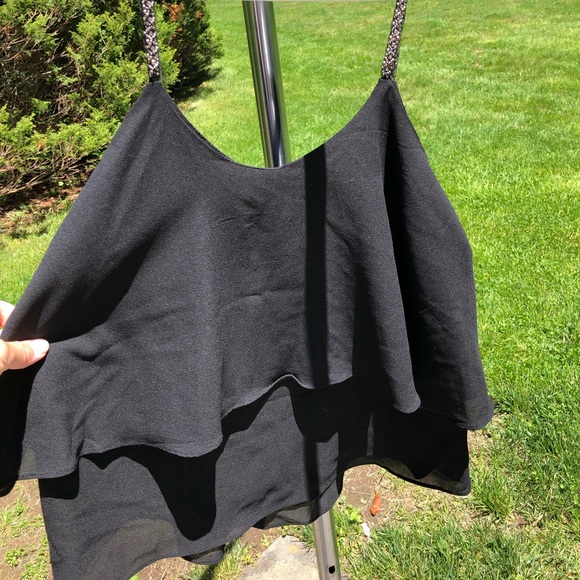 Forever 21 black flowy top small - Picture 1 of 3